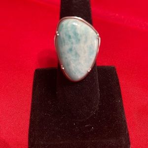 Brazilian amazouite ring in 925 silver